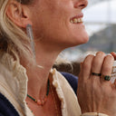 Boucle d'oreille Rivière argenté et strass - Quintessence