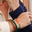 Bracelet Épine vert-corail - Quintessence