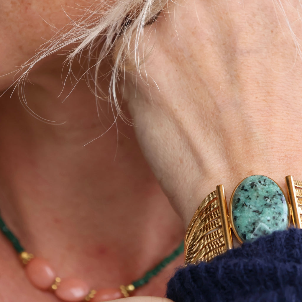 Bracelet Lotus turquoise africaine - Quintessence