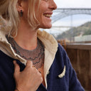 Collier plastron Rosée grisé - Quintessence