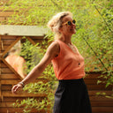 Débardeur Félicie - Double gaze de coton corail - Quintessence