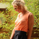 Débardeur Félicie - Double gaze de coton corail - Quintessence