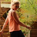 Débardeur Félicie - Double gaze de coton corail - Quintessence