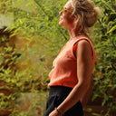 Débardeur Félicie - Double gaze de coton corail - Quintessence