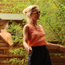 Débardeur Félicie - Double gaze de coton corail - Quintessence