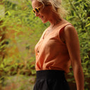Débardeur Félicie - Lin orange pastel - Quintessence