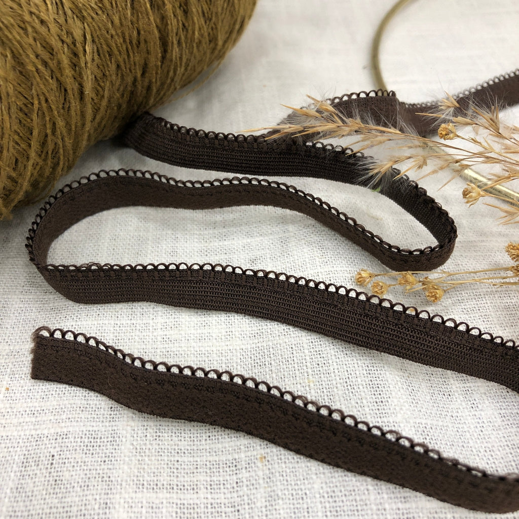 Élastique lingerie crochet chocolat - au mètre - Quintessence