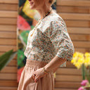 Jupe longue en lin rose poudré Gaïa - Quintessence - Quintessence