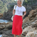 Jupe portefeuille Alexia rouge cerise - Quintessence