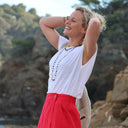 Jupe portefeuille Alexia rouge cerise - Quintessence