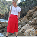 Jupe portefeuille Alexia rouge cerise - Quintessence