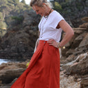 Jupe portefeuille Alexia terre de Sienne - Quintessence