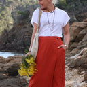 Jupe portefeuille Alexia terre de Sienne - Quintessence