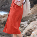 Jupe portefeuille Alexia terre de Sienne - Quintessence