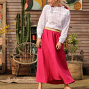 Jupe Rachelle double gaze de coton grenade - 90cm de hauteur - Quintessence