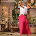 Jupe Rachelle double gaze de coton grenade - 90cm de hauteur - Quintessence