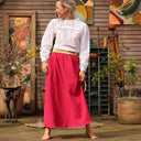 Jupe Rachelle double gaze de coton grenade - 90cm de hauteur - Quintessence