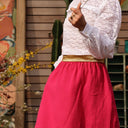 Jupe Rachelle double gaze de coton grenade - 90cm de hauteur - Quintessence