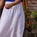 Jupe Tao double gaze de coton fleurie - 92cm de hauteur - Quintessence