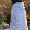 Jupe Tao double gaze de coton fleurie - 92cm de hauteur - Quintessence