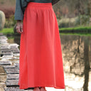 Jupe Tao double gaze de coton orangé - 92cm de hauteur - Quintessence