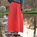 Jupe Tao double gaze de coton orangé - 92cm de hauteur - Quintessence