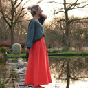 Jupe Tao double gaze de coton orangé - 92cm de hauteur - Quintessence