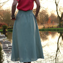 Jupe Tao double gaze de coton vert Sauge - 92cm de hauteur - Quintessence