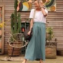 Jupe Tao double gaze de coton vert Sauge - 92cm de hauteur - Quintessence