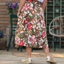 Jupe Tina coton fleuri kaki - Quintessence