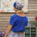 Jupe Tina coton marine fleuri - Quintessence