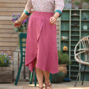 Jupe Tina gaze de coton framboise - Quintessence