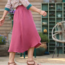 Jupe Tina gaze de coton framboise - Quintessence
