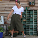 Jupe Tina gaze de coton kaki - Quintessence