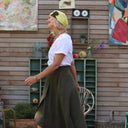 Jupe Tina gaze de coton kaki - Quintessence