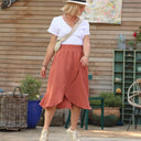 Jupe Tina gaze de coton terracotta orangé - Quintessence