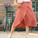 Jupe Tina gaze de coton terracotta orangé - Quintessence