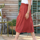 Jupe Tina gaze de coton tomette plumetis or - Quintessence