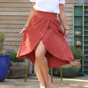 Jupe Tina gaze de coton tomette plumetis or - Quintessence