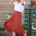 Jupe Tina gaze de coton tomette plumetis or - Quintessence