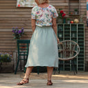 Jupe Tina gaze de coton vert d'eau - Quintessence