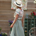 Jupe Tina gaze de coton vert d'eau - Quintessence