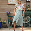 Jupe Tina gaze de coton vert d'eau - Quintessence