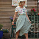 Jupe Tina gaze de coton vert d'eau - Quintessence