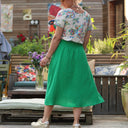 Jupe Tina gaze de coton vert frais - Quintessence