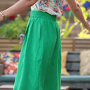 Jupe Tina gaze de coton vert frais - Quintessence