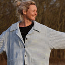 Manteau Kaï pied de poule bleu - Quintessence