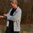 Manteau Kaï pied de poule bleu - Quintessence