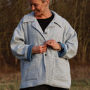 Manteau Kaï pied de poule bleu - Quintessence