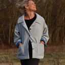 Manteau Kaï pied de poule bleu - Quintessence